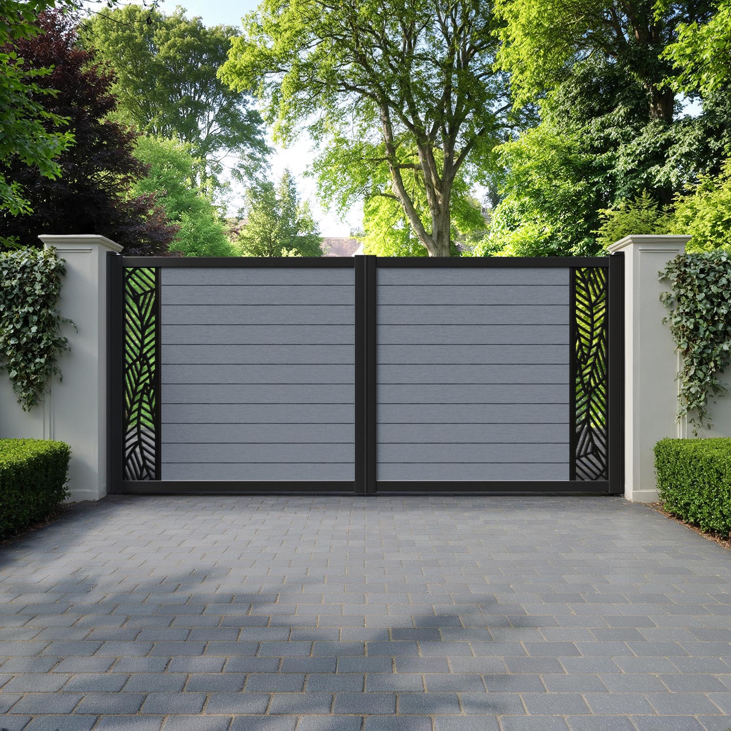 Fusion Habitat Straight Top Driveway Gate - Anthracite - End Screen