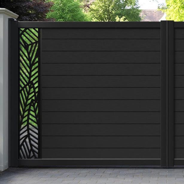 Fusion Habitat Straight Top Driveway Gate - Black - End Screen