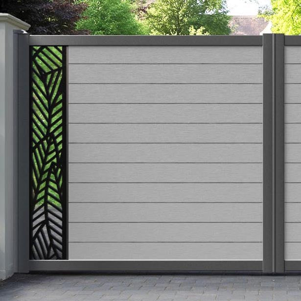 Fusion Habitat Straight Top Driveway Gate - Light Grey - End Screen