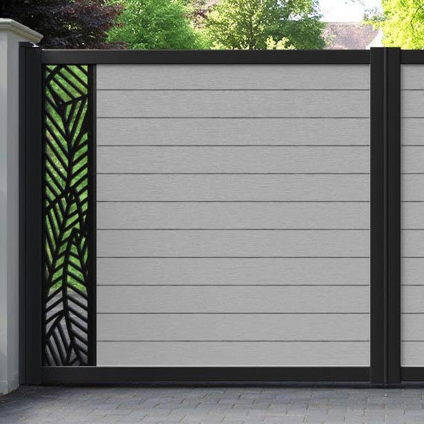 Fusion Habitat Straight Top Driveway Gate - Light Grey - End Screen