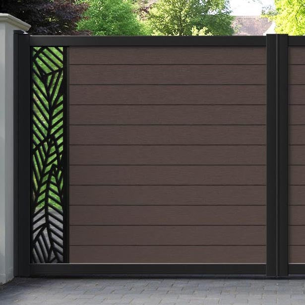 Fusion Habitat Straight Top Driveway Gate - Mid Brown - End Screen