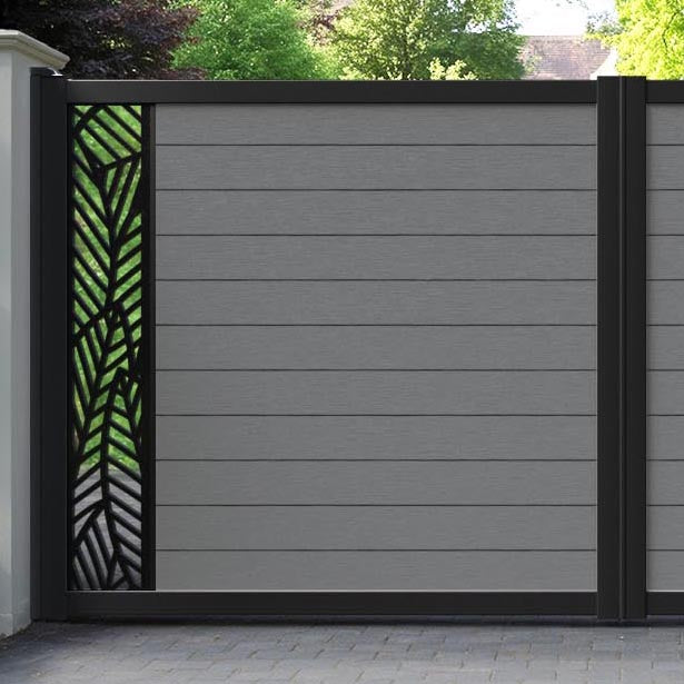 Fusion Habitat Straight Top Driveway Gate - Mid Grey - End Screen