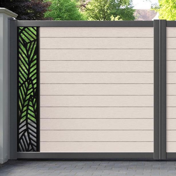Fusion Habitat Straight Top Driveway Gate - Mid Stone - End Screen