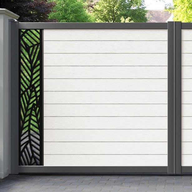 Fusion Habitat Straight Top Driveway Gate - Light Stone - End Screen
