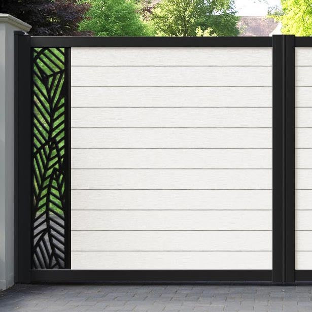 Fusion Habitat Straight Top Driveway Gate - Light Stone - End Screen