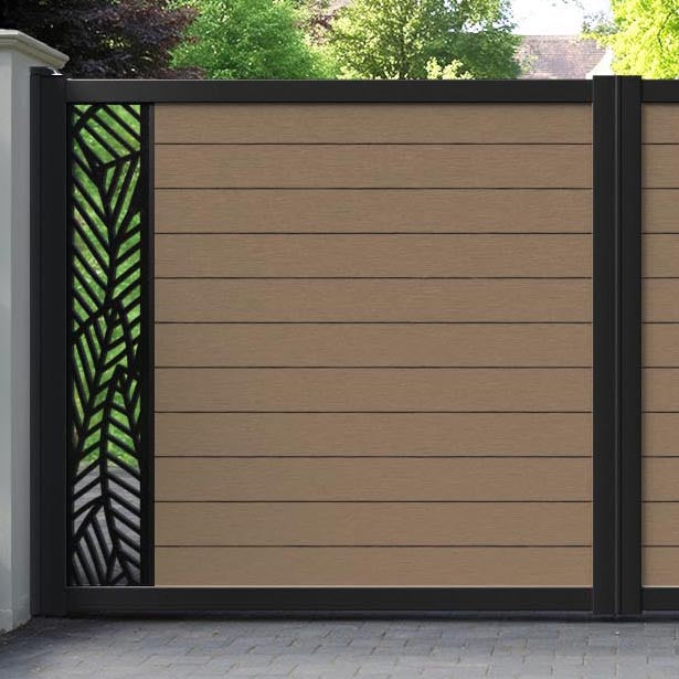 Fusion Habitat Straight Top Driveway Gate - Teak - End Screen