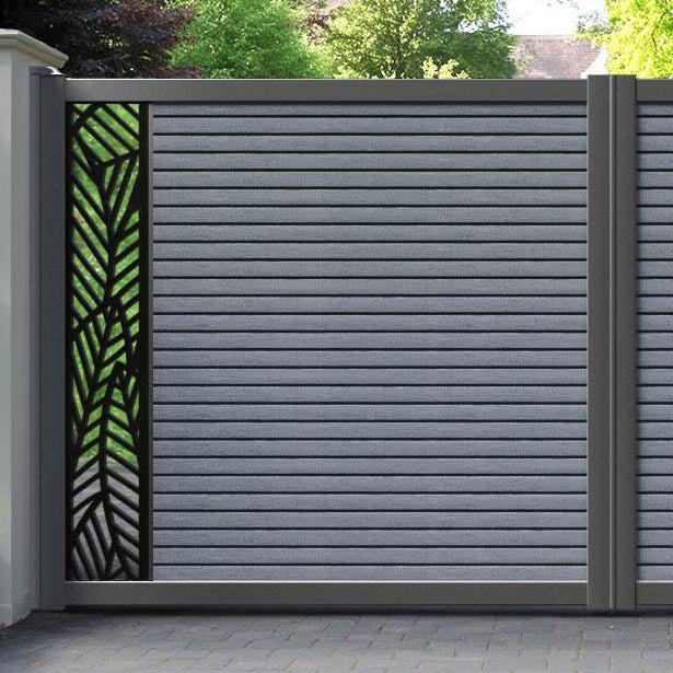 Hudson Habitat Straight Top Driveway Gate - Anthracite - End Screen