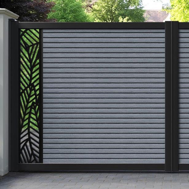 Hudson Habitat Straight Top Driveway Gate - Anthracite - End Screen