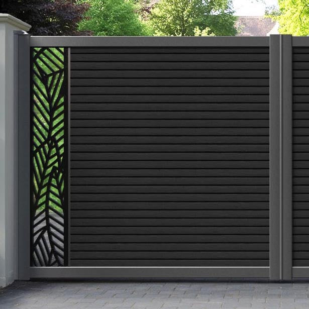 Hudson Habitat Straight Top Driveway Gate - Black - End Screen