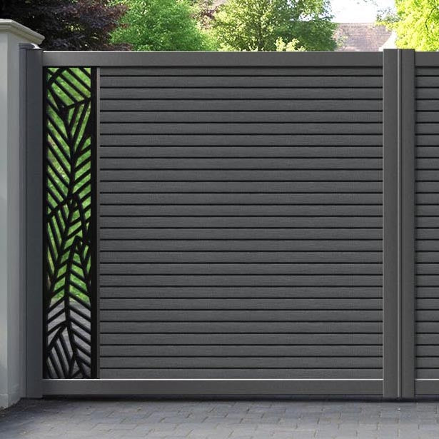 Hudson Habitat Straight Top Driveway Gate - Dark Grey - End Screen