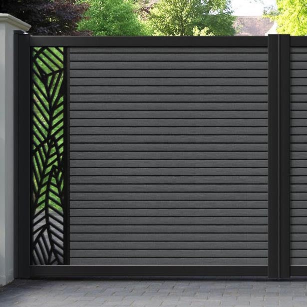 Hudson Habitat Straight Top Driveway Gate - Dark Grey - End Screen
