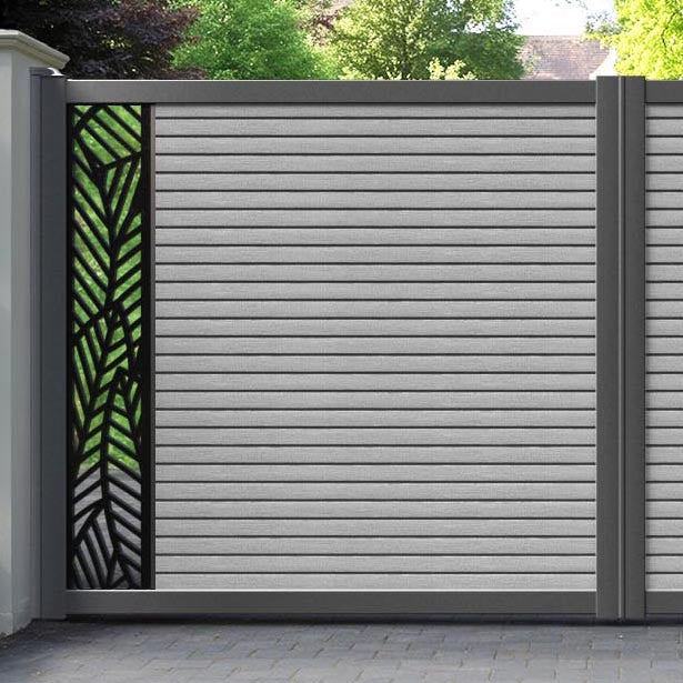 Hudson Habitat Straight Top Driveway Gate - Light Grey - End Screen