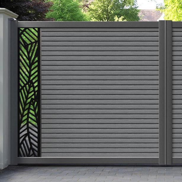 Hudson Habitat Straight Top Driveway Gate - Mid Grey - End Screen