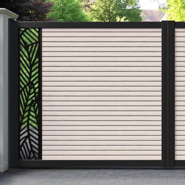 Hudson Habitat Straight Top Driveway Gate - Mid Stone - End Screen