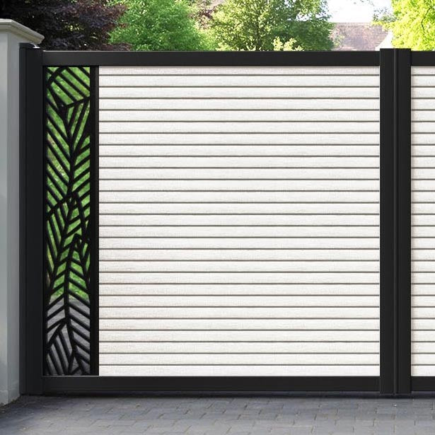 Hudson Habitat Straight Top Driveway Gate - Light Stone - End Screen