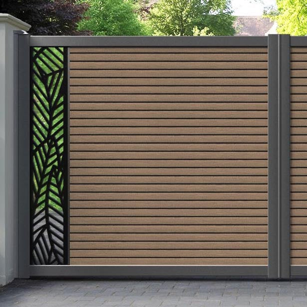 Hudson Habitat Straight Top Driveway Gate - Teak - End Screen