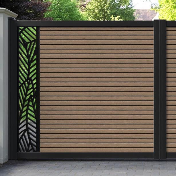 Hudson Habitat Straight Top Driveway Gate - Teak - End Screen