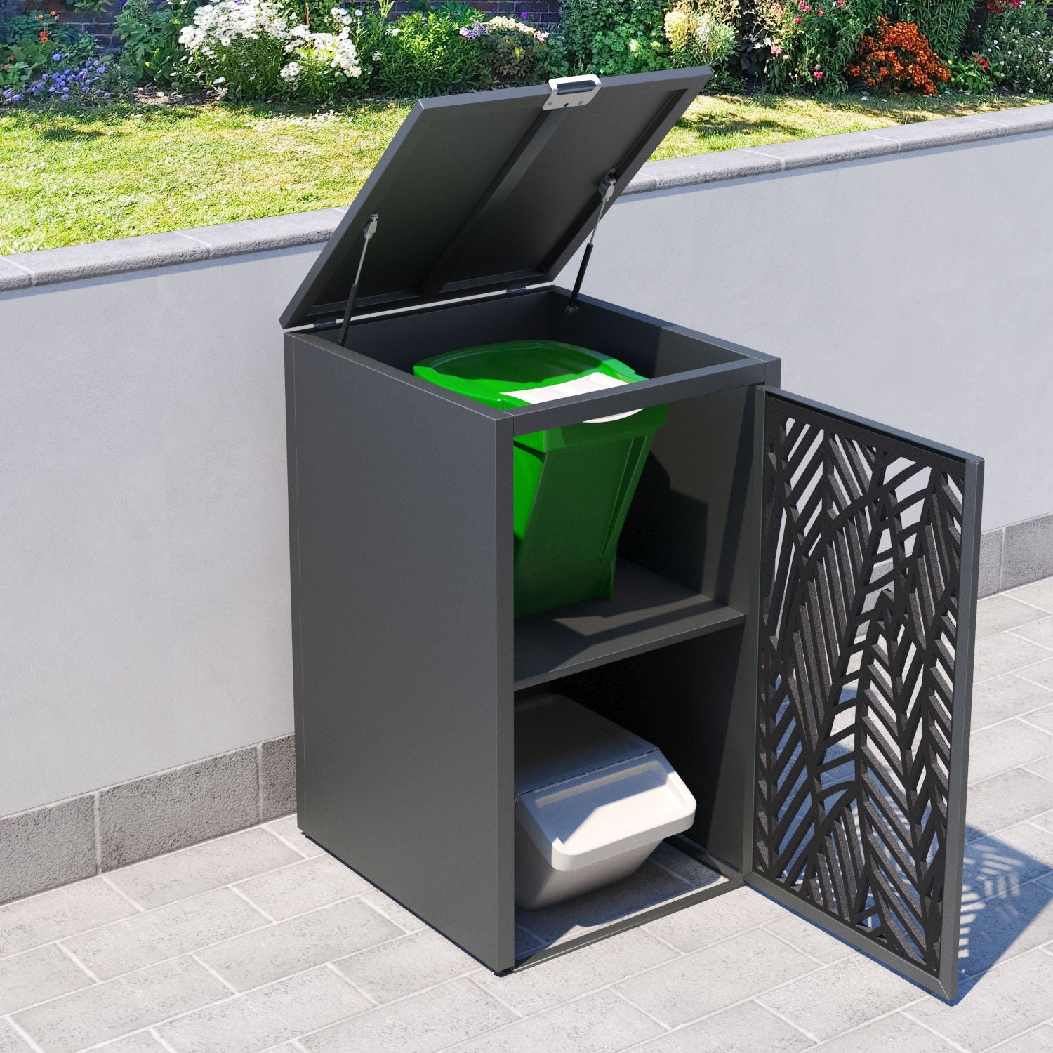 Grey 1 Bin Store with Habitat Door Screen