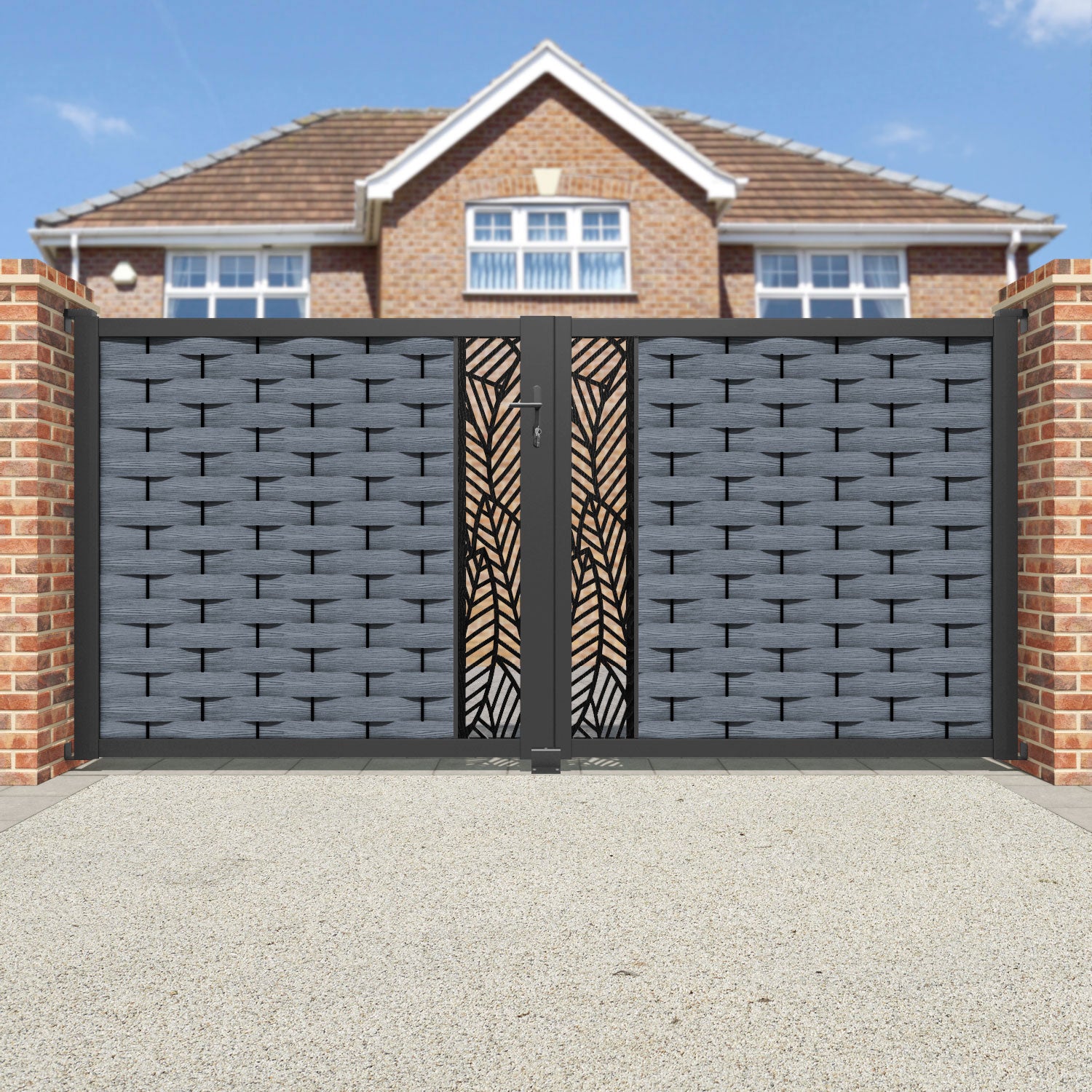 Ripple Habitat Straight Top Driveway Gate - Anthracite - Middle Screen