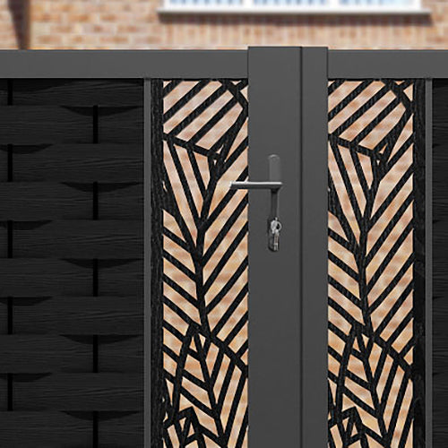 Ripple Habitat Straight Top Driveway Gate - Black - Middle Screen