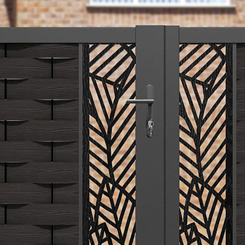 Ripple Habitat Straight Top Driveway Gate - Dark Oak - Middle & End Screen