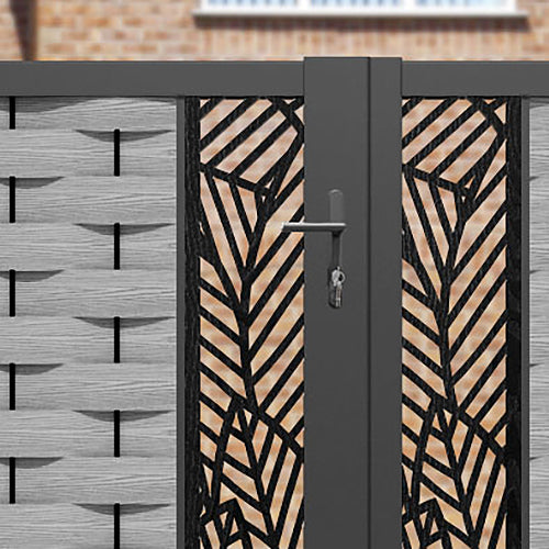 Ripple Habitat Straight Top Driveway Gate - Light Grey - Middle Screen