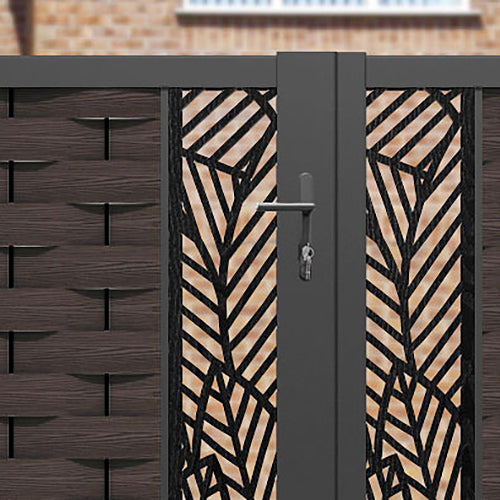 Ripple Habitat Straight Top Driveway Gate - Mid Brown - Middle Screen