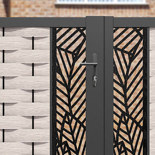 Ripple Habitat Straight Top Driveway Gate - Mid Stone - Middle Screen