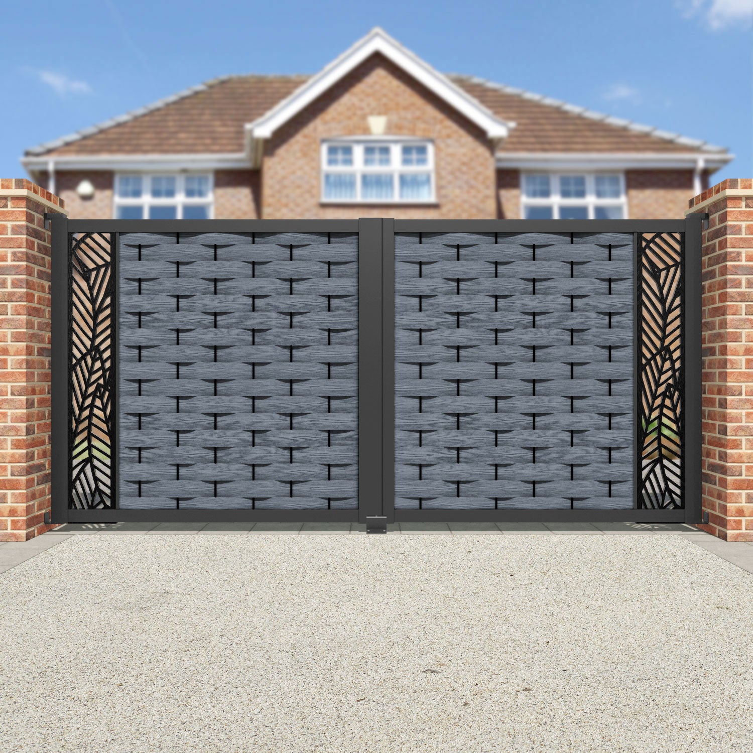 Ripple Habitat Straight Top Driveway Gate - Anthracite - End Screen