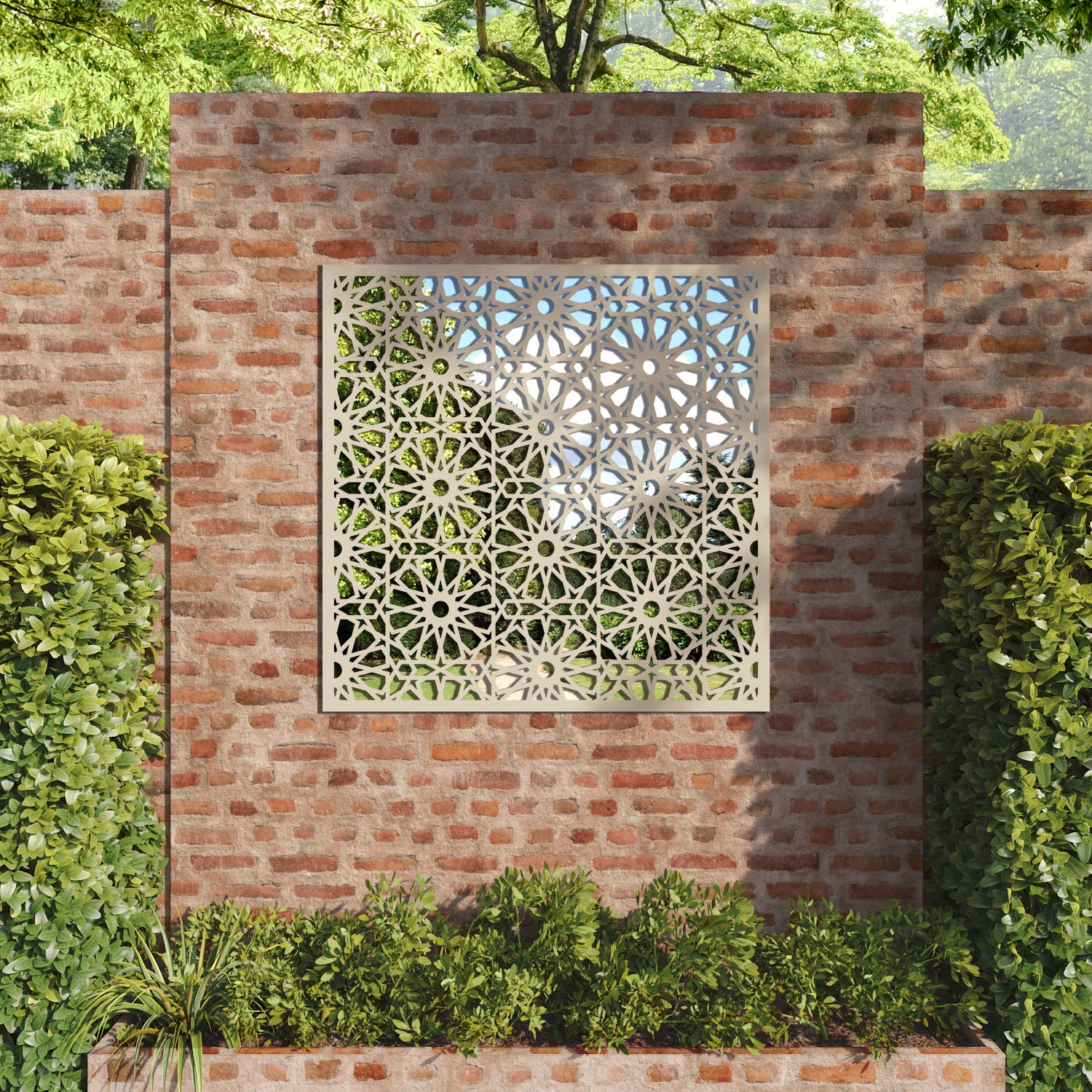 Hambra outdoor decorative mirrored panel