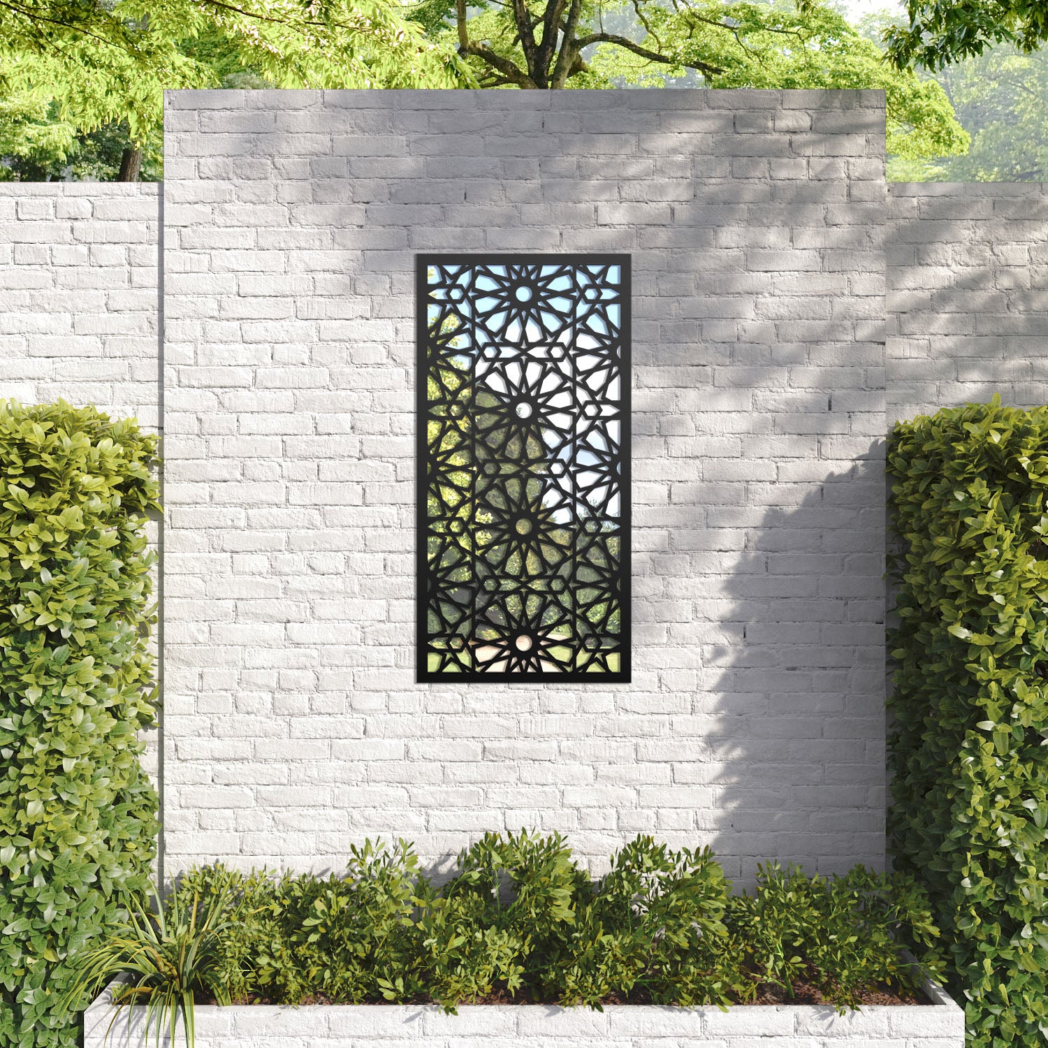 Hambra outdoor decorative mirrored panel