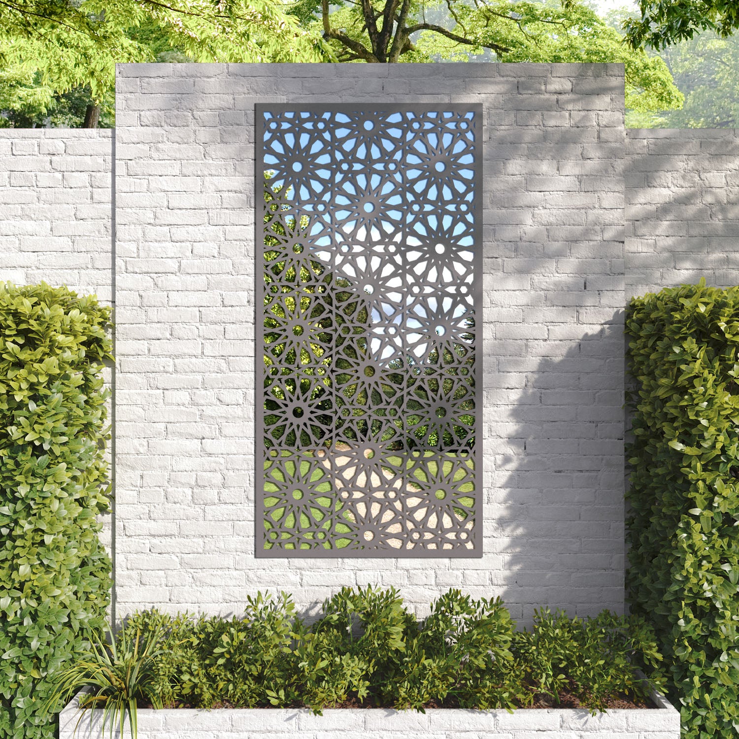 Hambra outdoor decorative mirrored panel