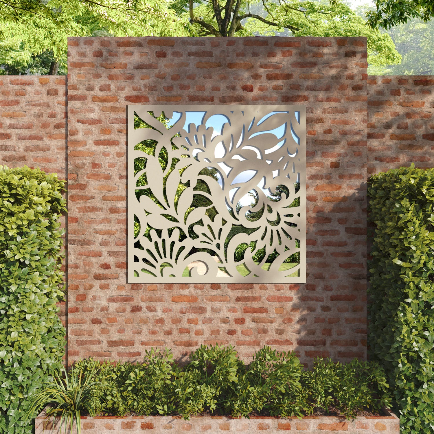 Heritage outdoor decorative mirrored panel