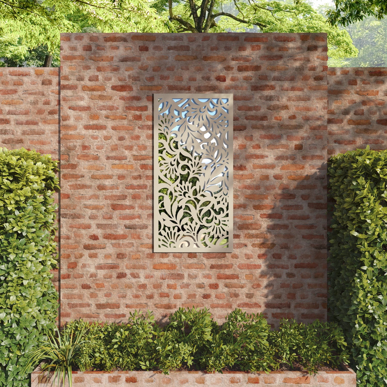 Heritage outdoor decorative mirrored panel