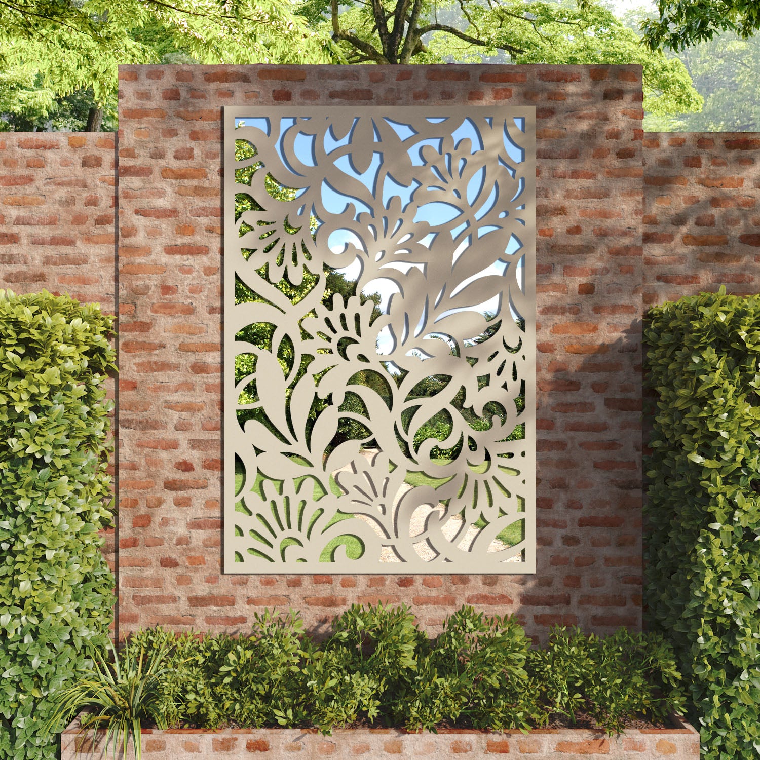 Heritage outdoor decorative mirrored panel