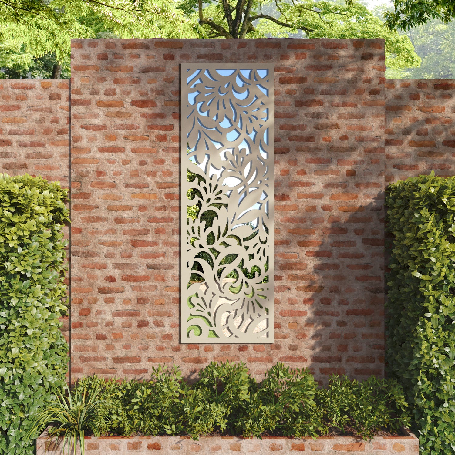 Heritage outdoor decorative mirrored panel