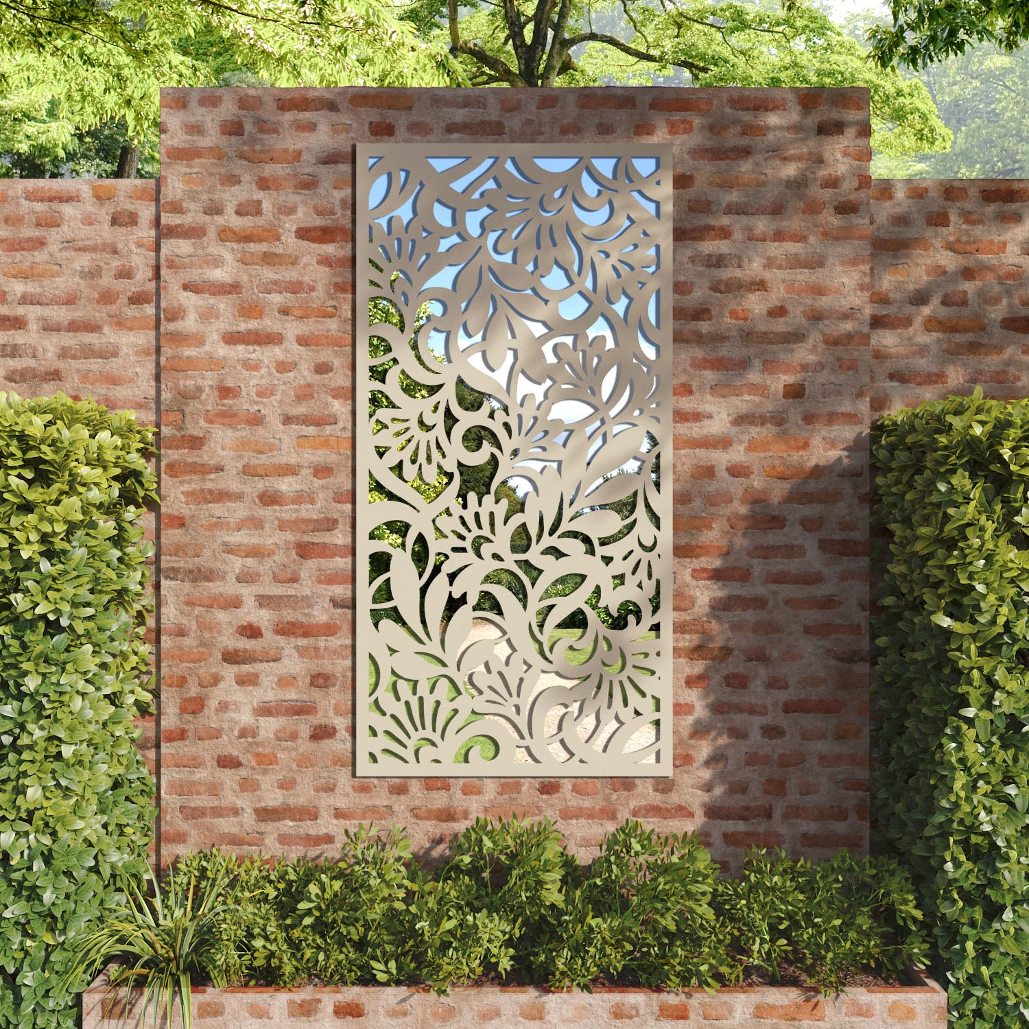 Heritage outdoor decorative mirrored panel