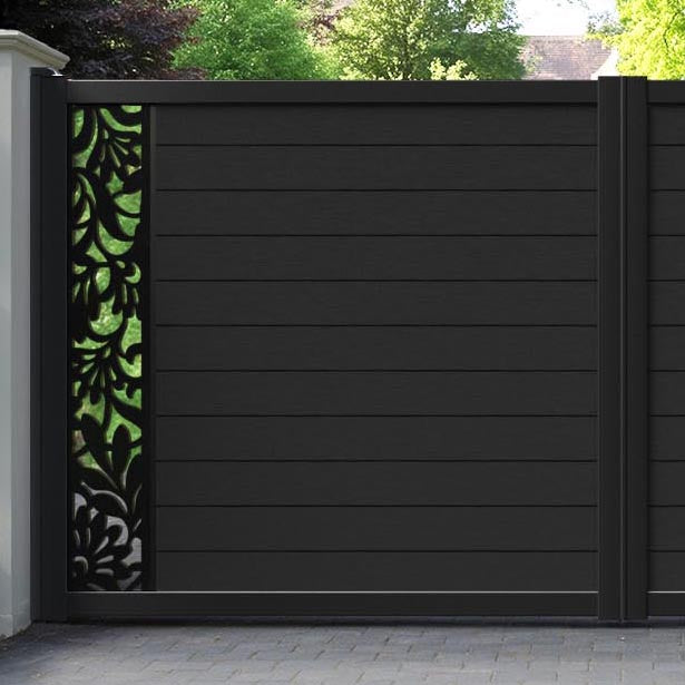 Fusion Heritage Straight Top Driveway Gate - Black - End Screen