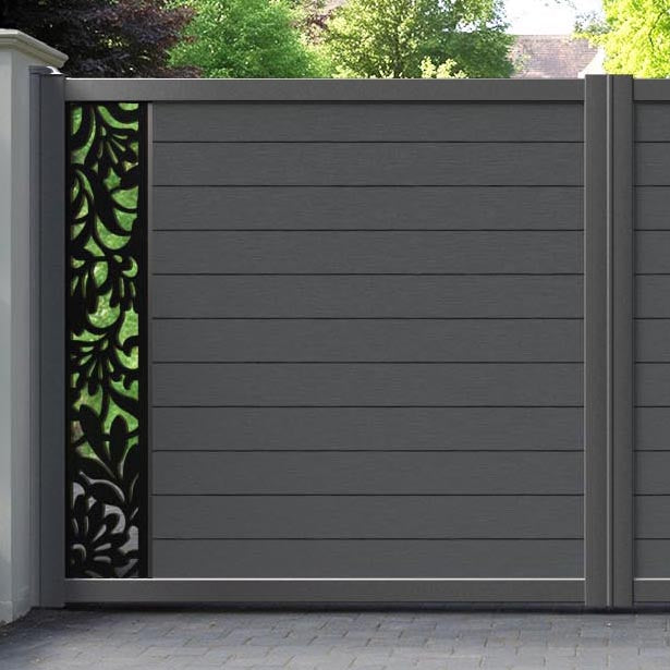 Fusion Heritage Straight Top Driveway Gate - Dark Grey - End Screen