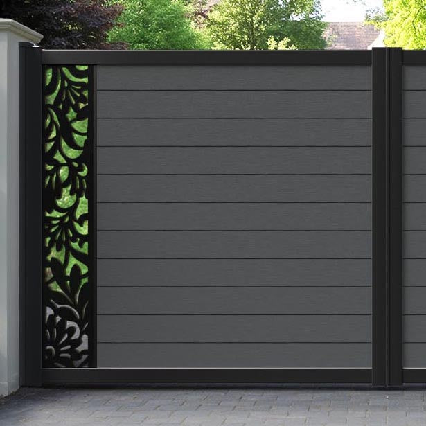 Fusion Heritage Straight Top Driveway Gate - Dark Grey - End Screen