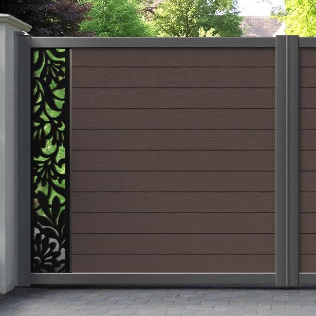 Fusion Heritage Straight Top Driveway Gate - Mid Brown - End Screen