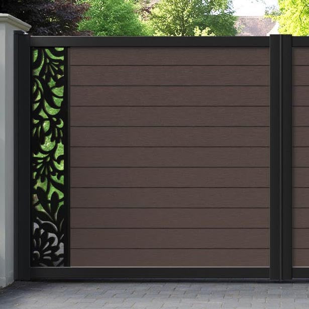 Fusion Heritage Straight Top Driveway Gate - Mid Brown - End Screen
