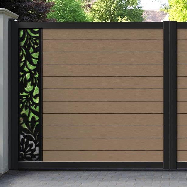 Fusion Heritage Straight Top Driveway Gate - Teak - End Screen