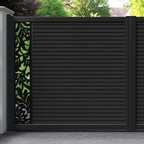 Hudson Heritage Straight Top Driveway Gate - Black - End Screen