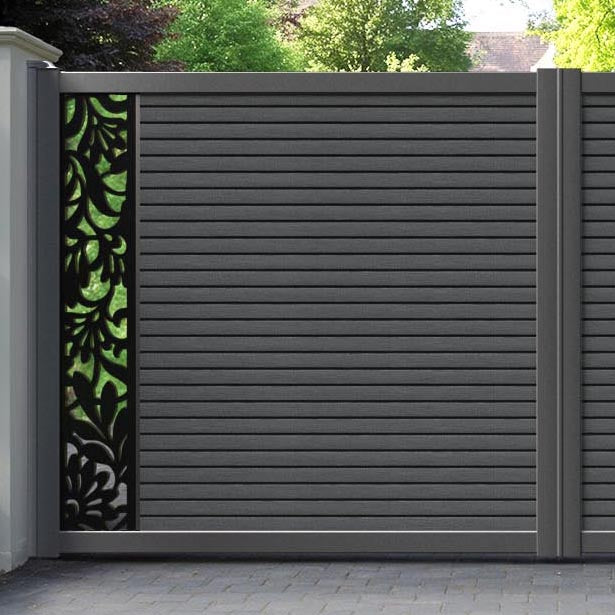Hudson Heritage Straight Top Driveway Gate - Dark Grey - End Screen