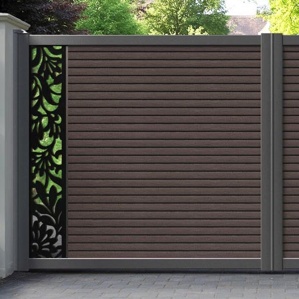 Hudson Heritage Straight Top Driveway Gate - Mid Brown - End Screen