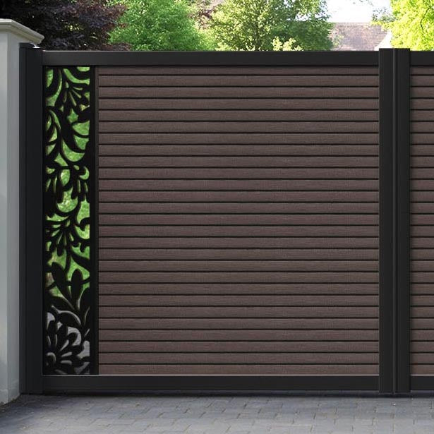 Hudson Heritage Straight Top Driveway Gate - Mid Brown - End Screen