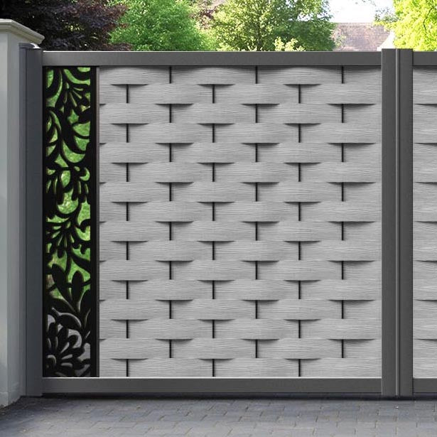 Ripple Heritage Straight Top Driveway Gate - Light Grey - End Screen