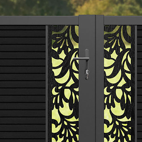 Hudson Heritage Straight Top Driveway Gate - Black - Middle Screen