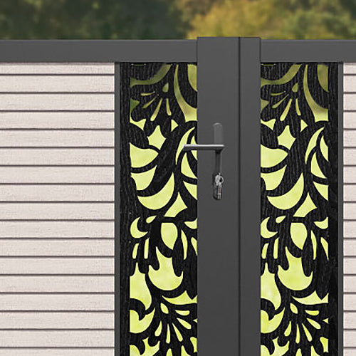 Hudson Heritage Straight Top Driveway Gate - Mid Stone - Middle Screen